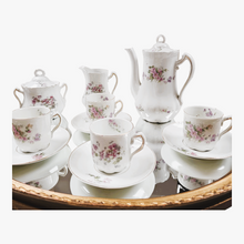 Load image into Gallery viewer, Vintage flowered porcelain mocha service
