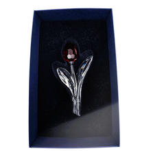 Load image into Gallery viewer, Swarovski. Duo of vintage red and yellow miniature tulips in cut crystal
