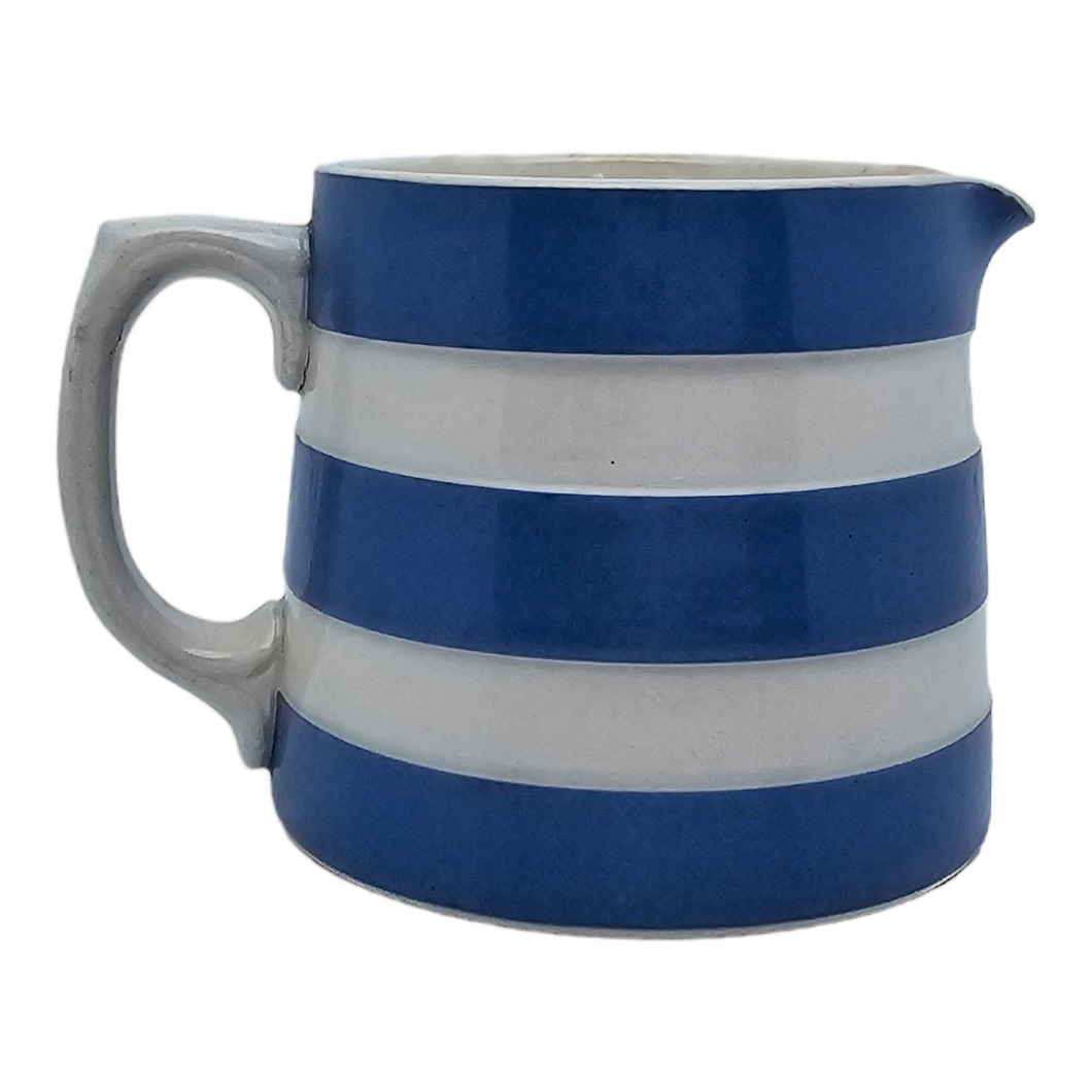 T.G. Green & Co. Cornish kitchen ware. Pot à lait vintage blanc et bleu.