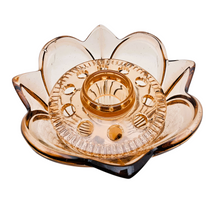 Afbeelding in Gallery-weergave laden, Vase Art déco Walther &amp; Söhne, Modèle Irene, en verre rose ambré avec pique-fleurs, années 1930 Le Charme des Violettes - Brocante en ligne
