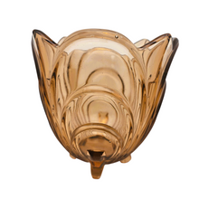 Afbeelding in Gallery-weergave laden, Vase Art déco Walther &amp; Söhne, Modèle Irene, en verre rose ambré avec pique-fleurs, années 1930 Le Charme des Violettes - Brocante en ligne
