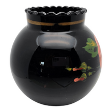 Charger l&#39;image dans la galerie, De Rupel Boom ? Vase boule Art déco en verre noir
