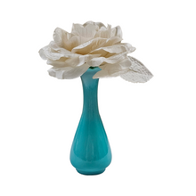 Load image into Gallery viewer, Vintage corolla vase in turquoise opaline glass
