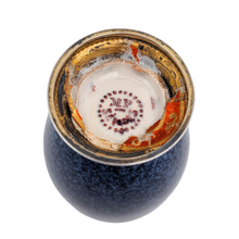 Charger l'image dans la galerie, Petit vase soliflore émaillé bleu moucheté, monture en métal argenté, inspiration Sèvres, Europe centrale vers 1930 Le Charme des Violettes - Brocante en ligne
