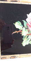 Charger l&#39;image dans la galerie, Plateau en verre et bois à motif de roses
