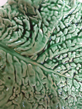 Load image into Gallery viewer, Sarreguemines. Dish in the shape of a vintage cabbage leaf in slip.

