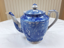 Load image into Gallery viewer, Old English white and blue porcelain teapot
