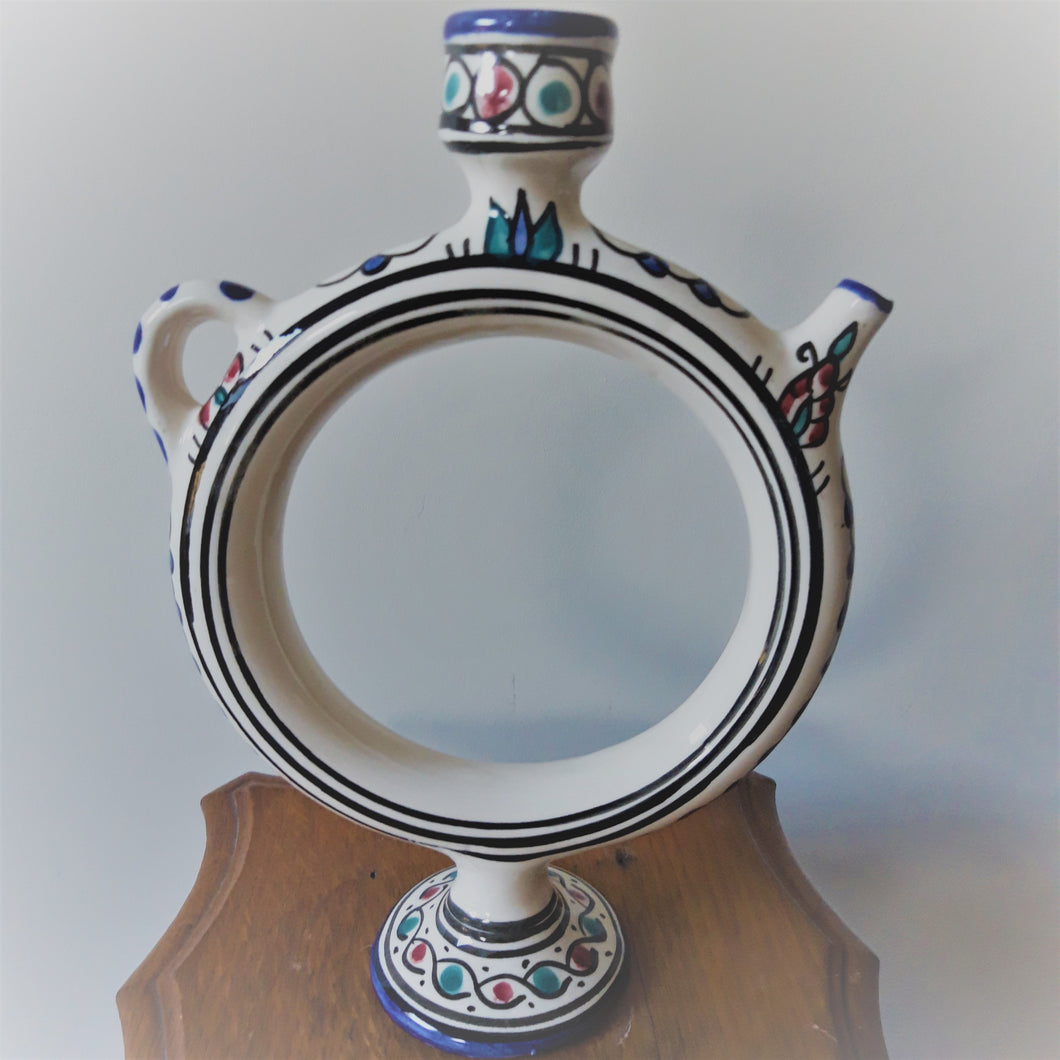 Vintage circular ceramic carafe