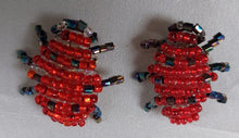 Load image into Gallery viewer, Set of vintage beaded ladybug brooches

