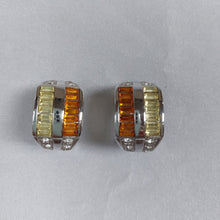 Load image into Gallery viewer, Baguette-cut stone designer clip-on earrings
