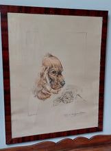 Afbeelding in Gallery-weergave laden, Marie Antoinette de Borchgrave d&#39;Altena. Originele tekening: de cocker-spaniël en de haas.
