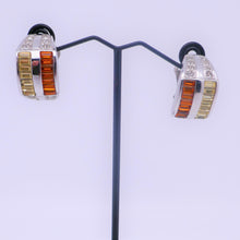 Charger l&#39;image dans la galerie, Boucles d&#39;oreilles clips design pierres taille baguette
