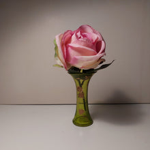 Load image into Gallery viewer, Green soliflore vase with vintage golden decoration
